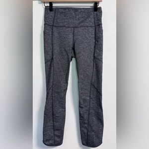 Athleta Relay 7/8 Running Tights Heathered Gray Space Dye Size S